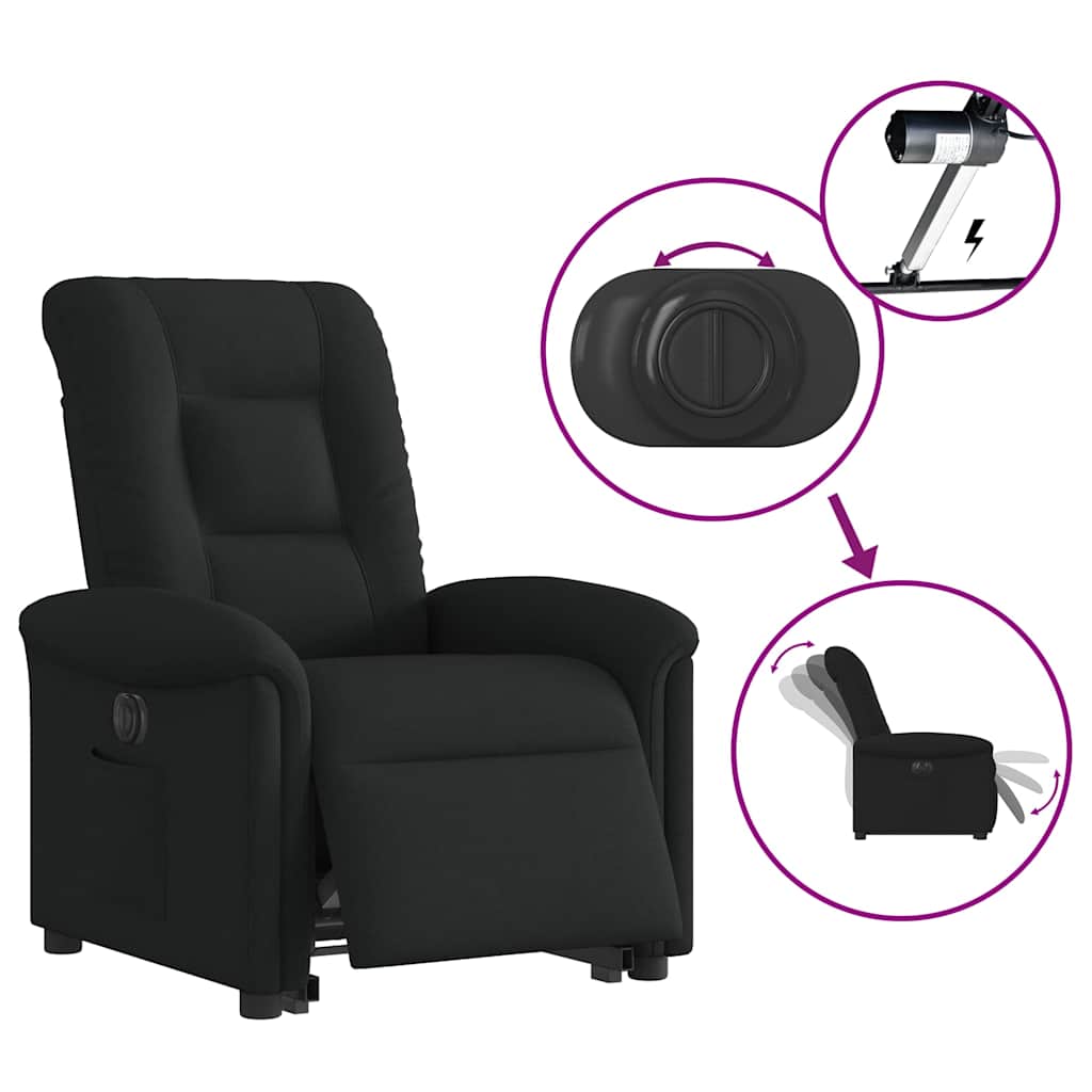 Fauteuil inclinable électrique noir tissu - XIOS