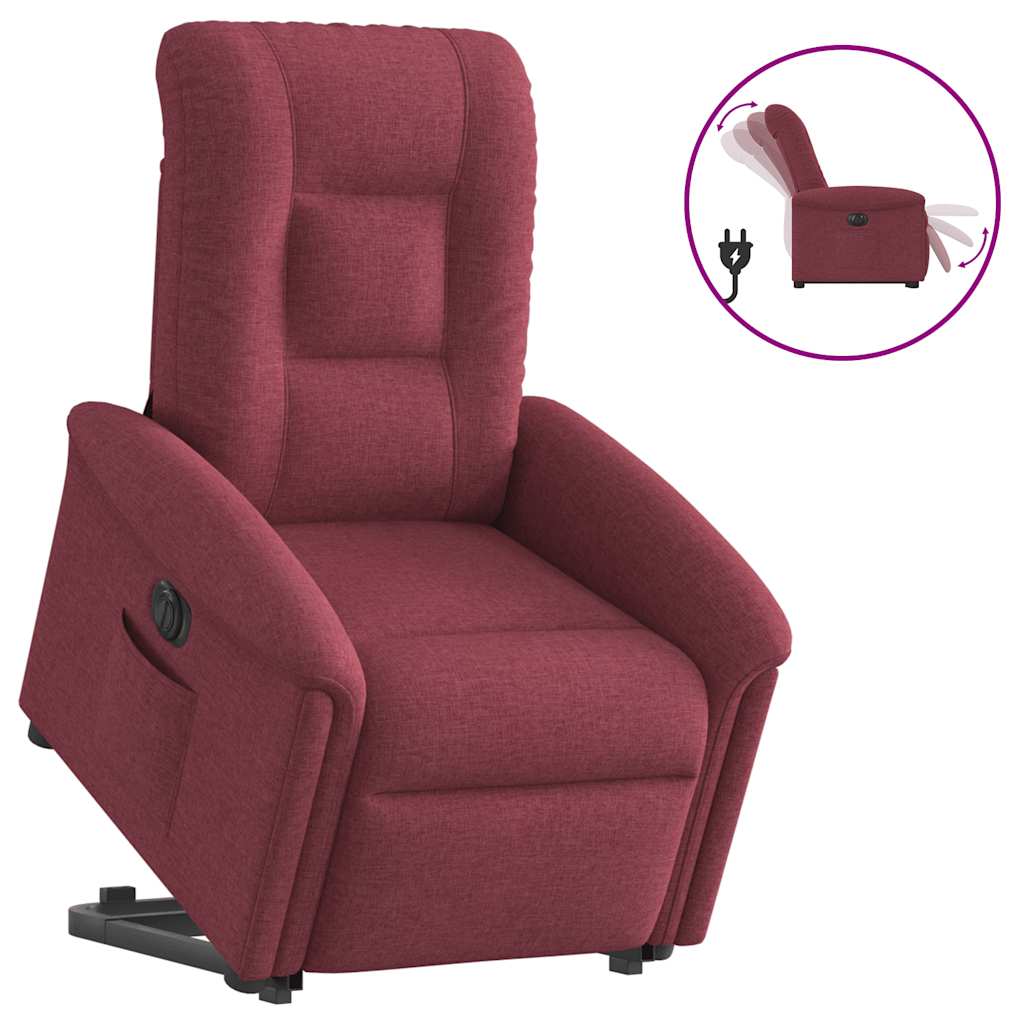 Fauteuil inclinable électrique rouge bordeaux tissu - XIOS