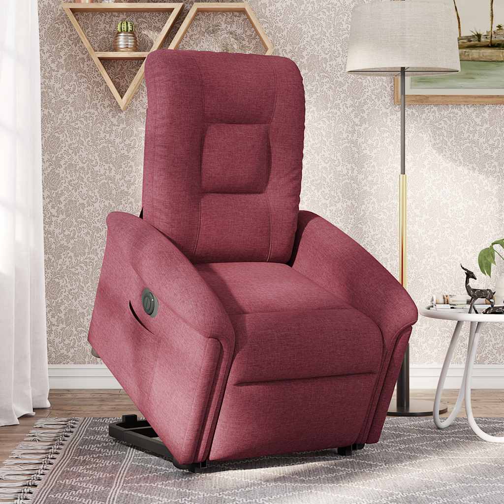 Fauteuil inclinable électrique rouge bordeaux tissu - XIOS