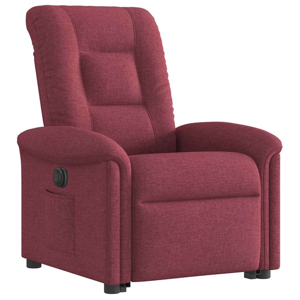 Fauteuil inclinable électrique rouge bordeaux tissu - XIOS