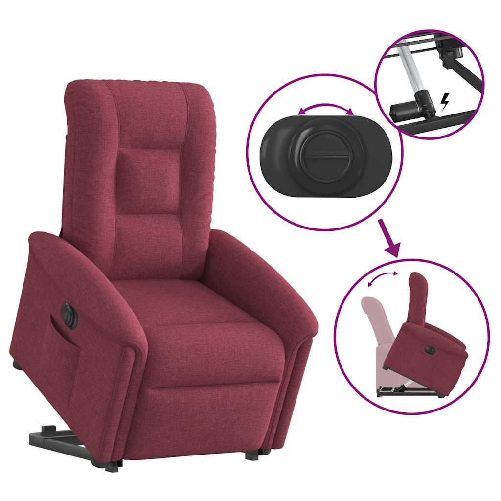 Fauteuil inclinable électrique rouge bordeaux tissu - XIOS