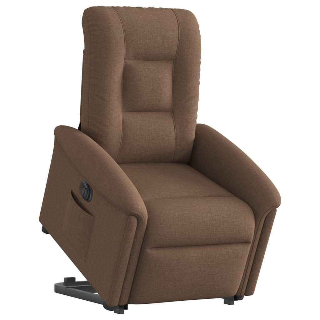 Fauteuil inclinable électrique marron tissu - XIOS