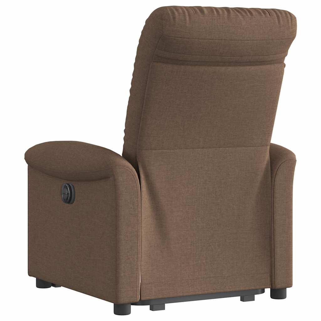 Fauteuil inclinable électrique marron tissu - XIOS