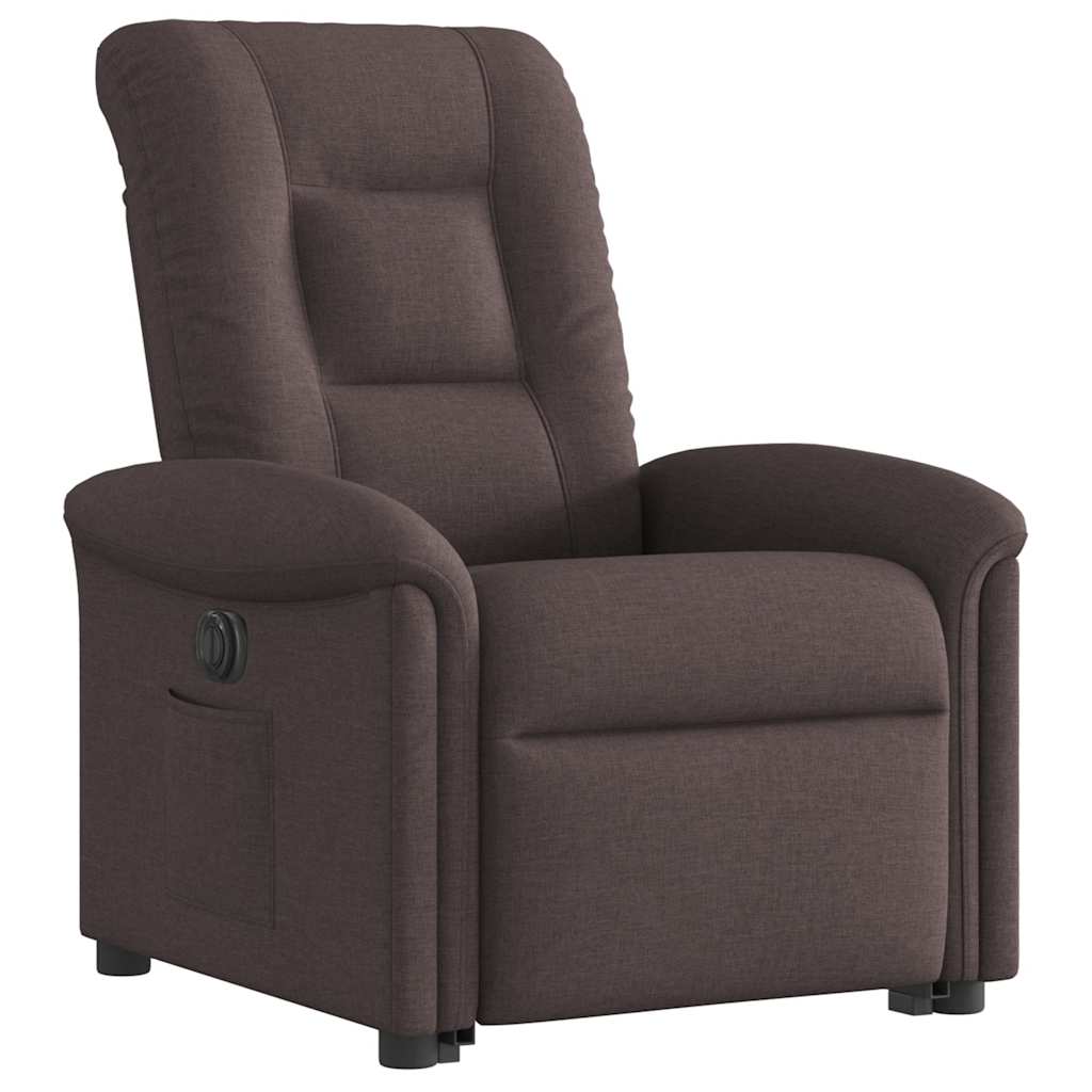 Fauteuil inclinable électrique marron foncé tissu