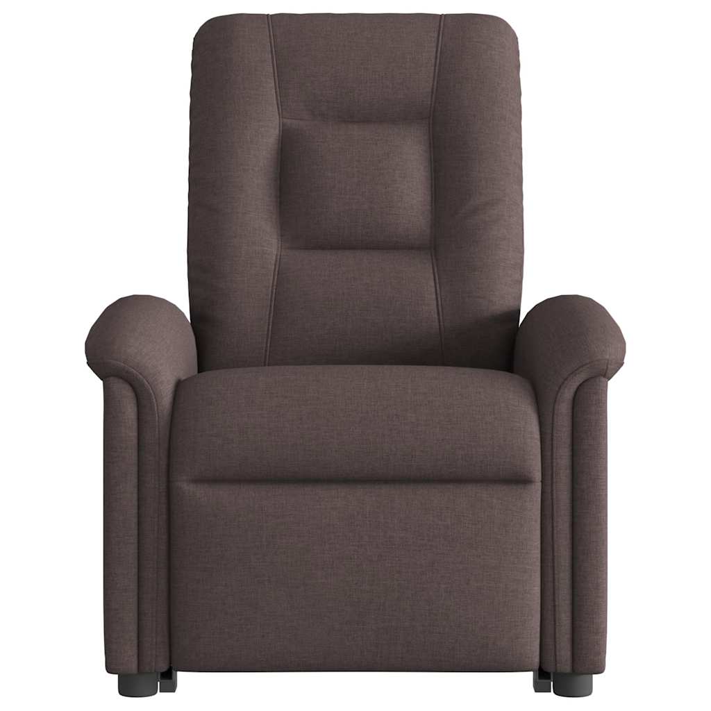 Fauteuil inclinable électrique marron foncé tissu - XIOS