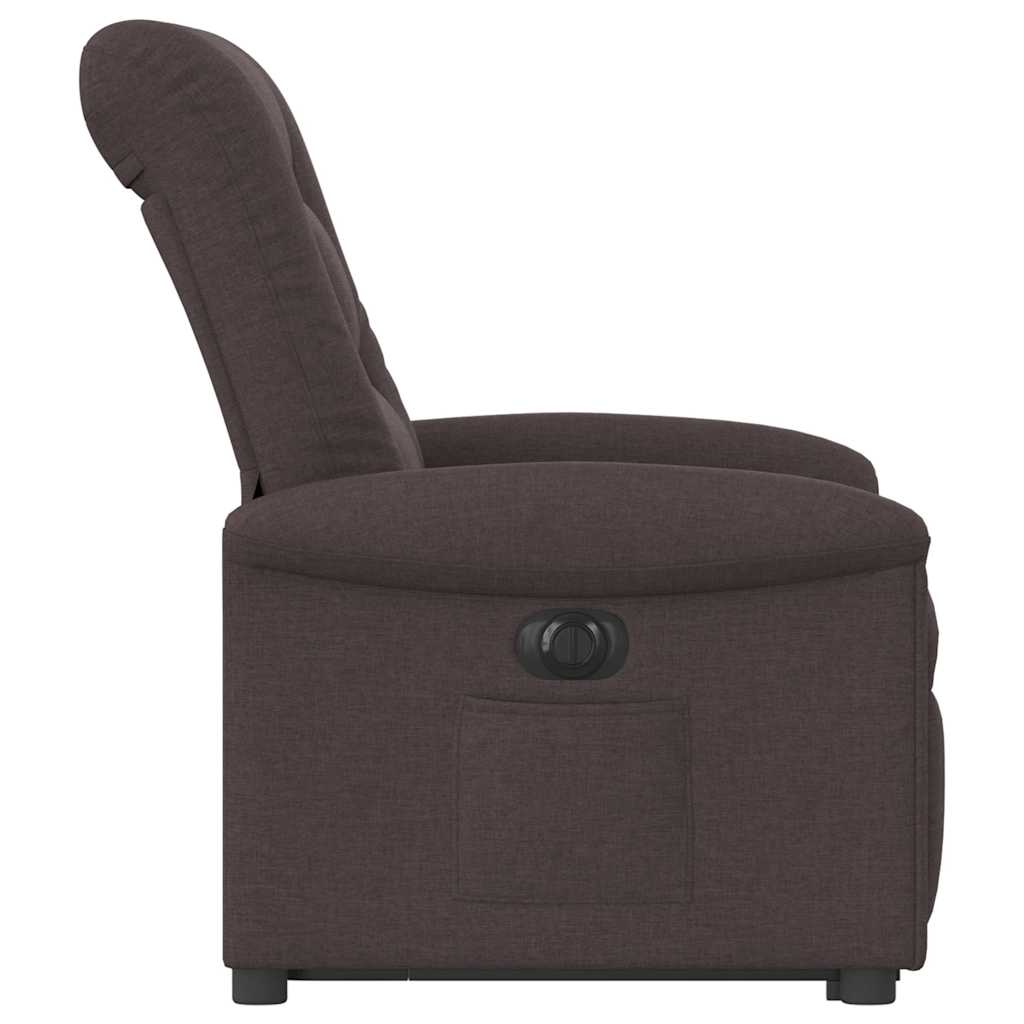 Fauteuil inclinable électrique marron foncé tissu - XIOS