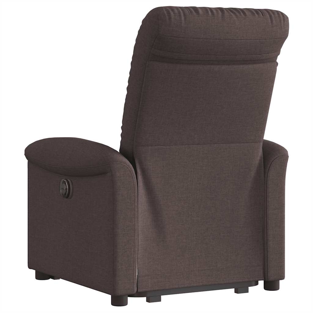 Fauteuil inclinable électrique marron foncé tissu - XIOS