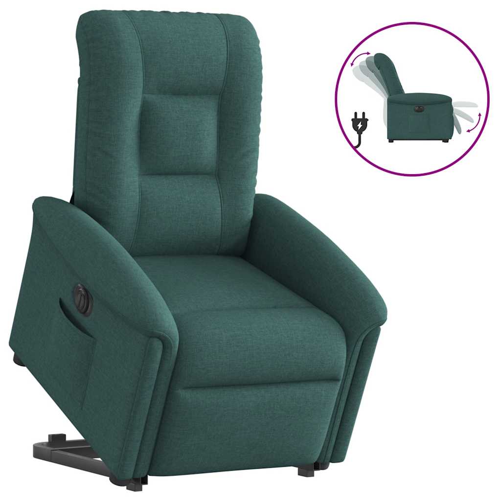Fauteuil inclinable électrique vert foncé tissu
