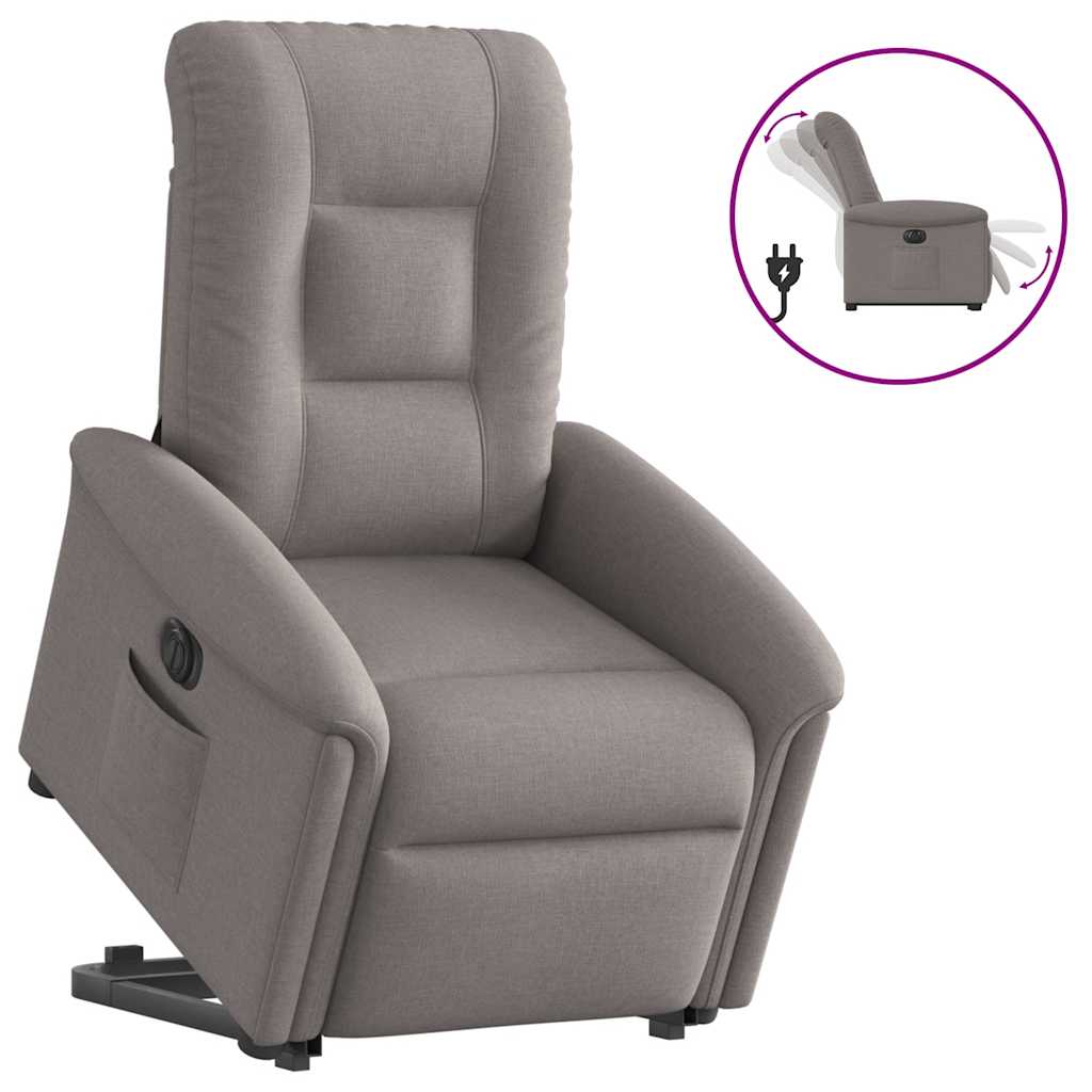 Fauteuil inclinable électrique taupe tissu - XIOS