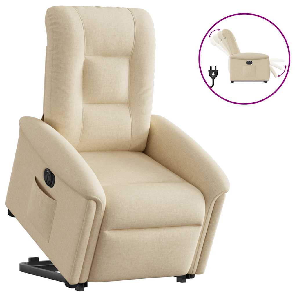 Fauteuil inclinable électrique crème tissu - XIOS