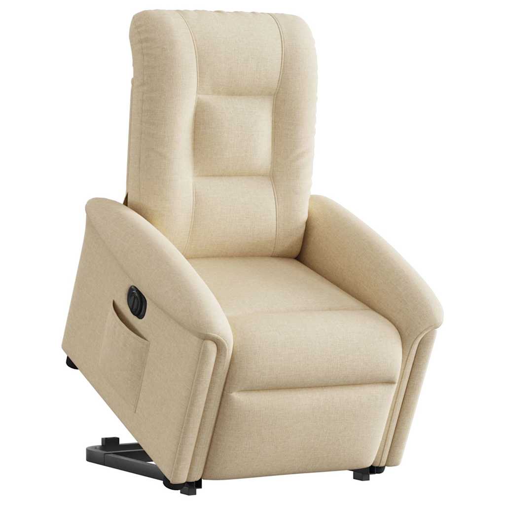 Fauteuil inclinable électrique crème tissu