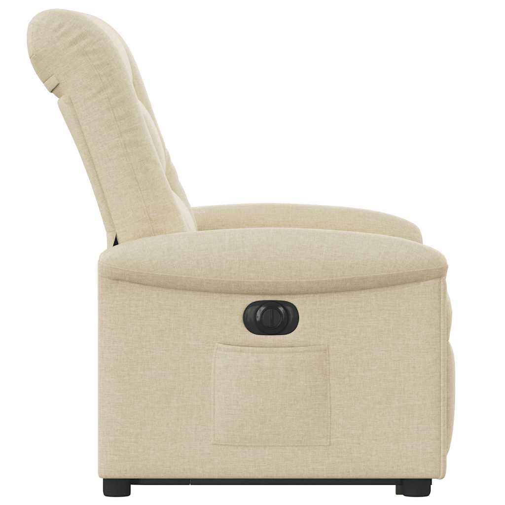 Fauteuil inclinable électrique crème tissu