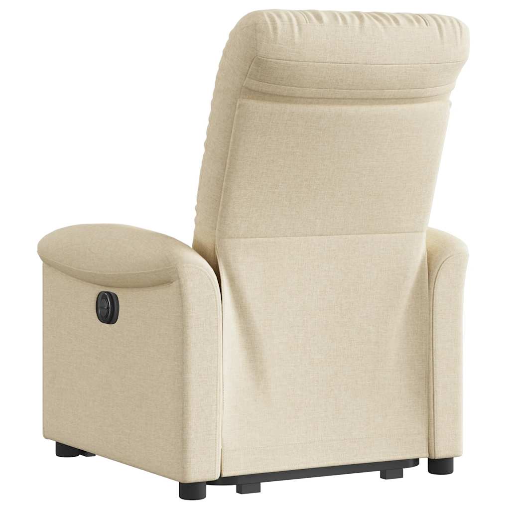 Fauteuil inclinable électrique crème tissu