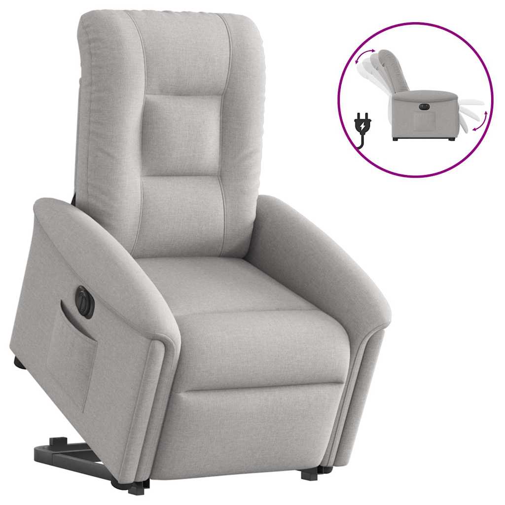 Fauteuil inclinable électrique gris nuage tissu - XIOS
