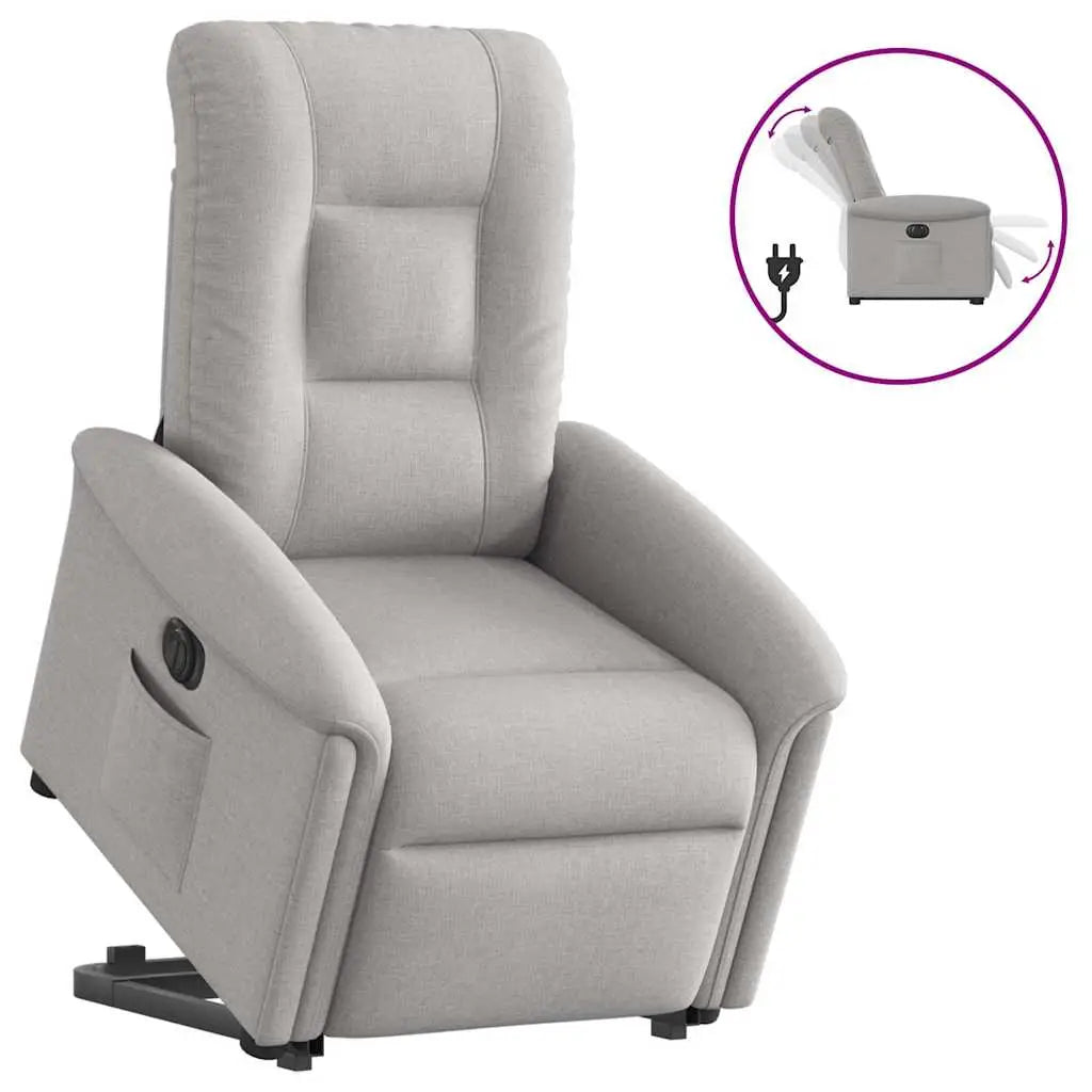 Fauteuil inclinable électrique gris nuage tissu - XIOS
