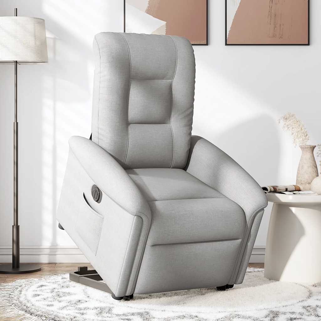 Fauteuil inclinable électrique gris nuage tissu