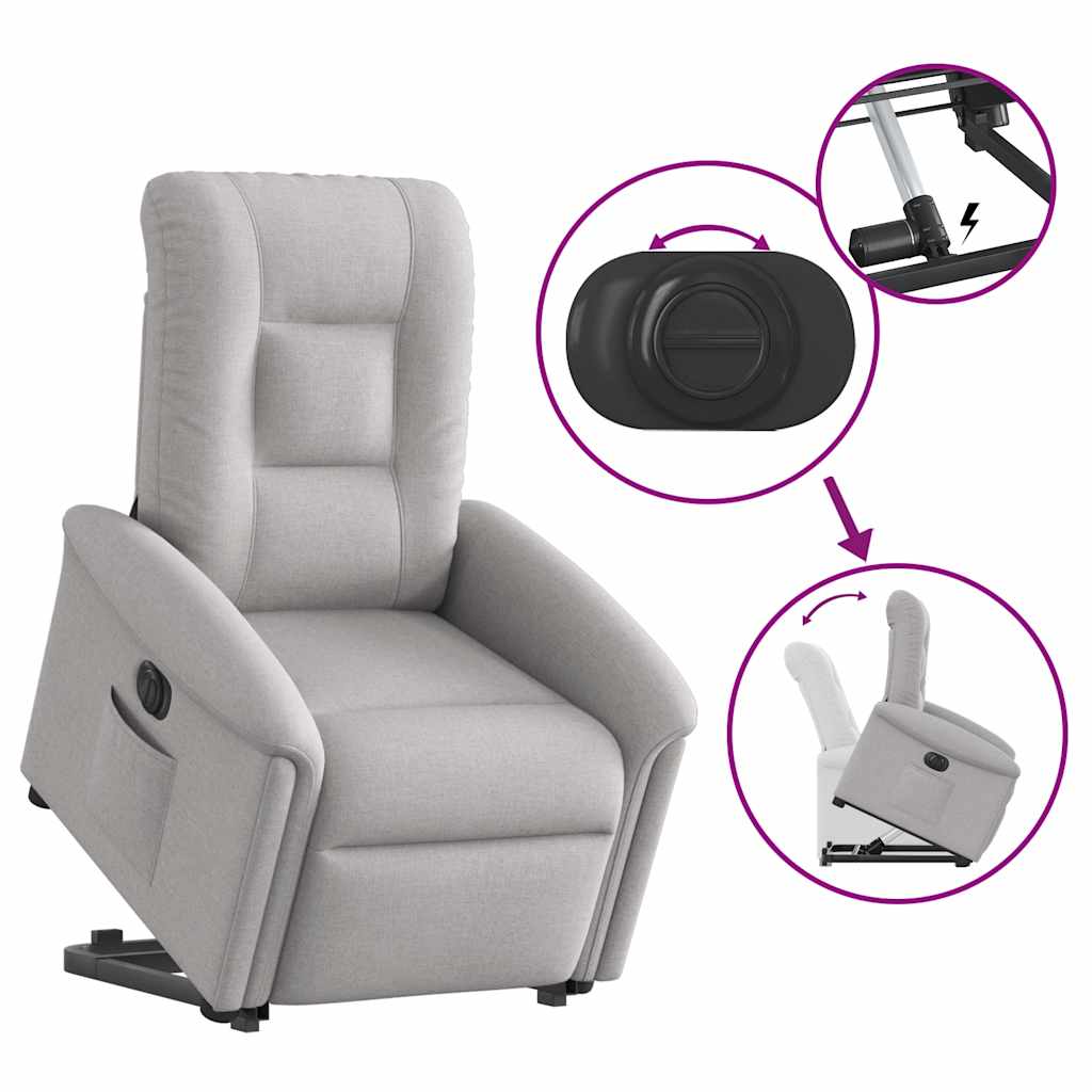 Fauteuil inclinable électrique gris nuage tissu