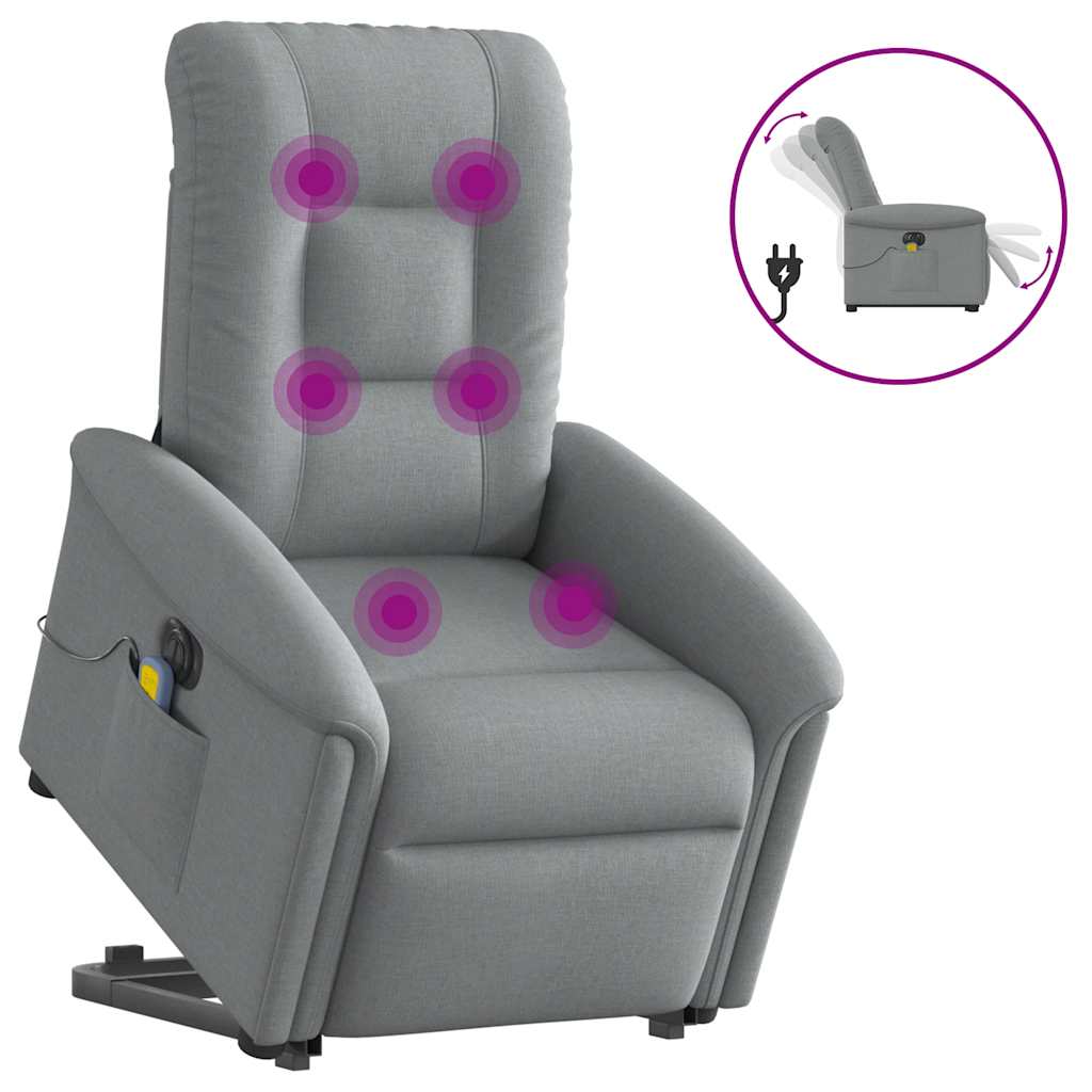 Fauteuil inclinable de massage électrique Gris clair Tissu - XIOS