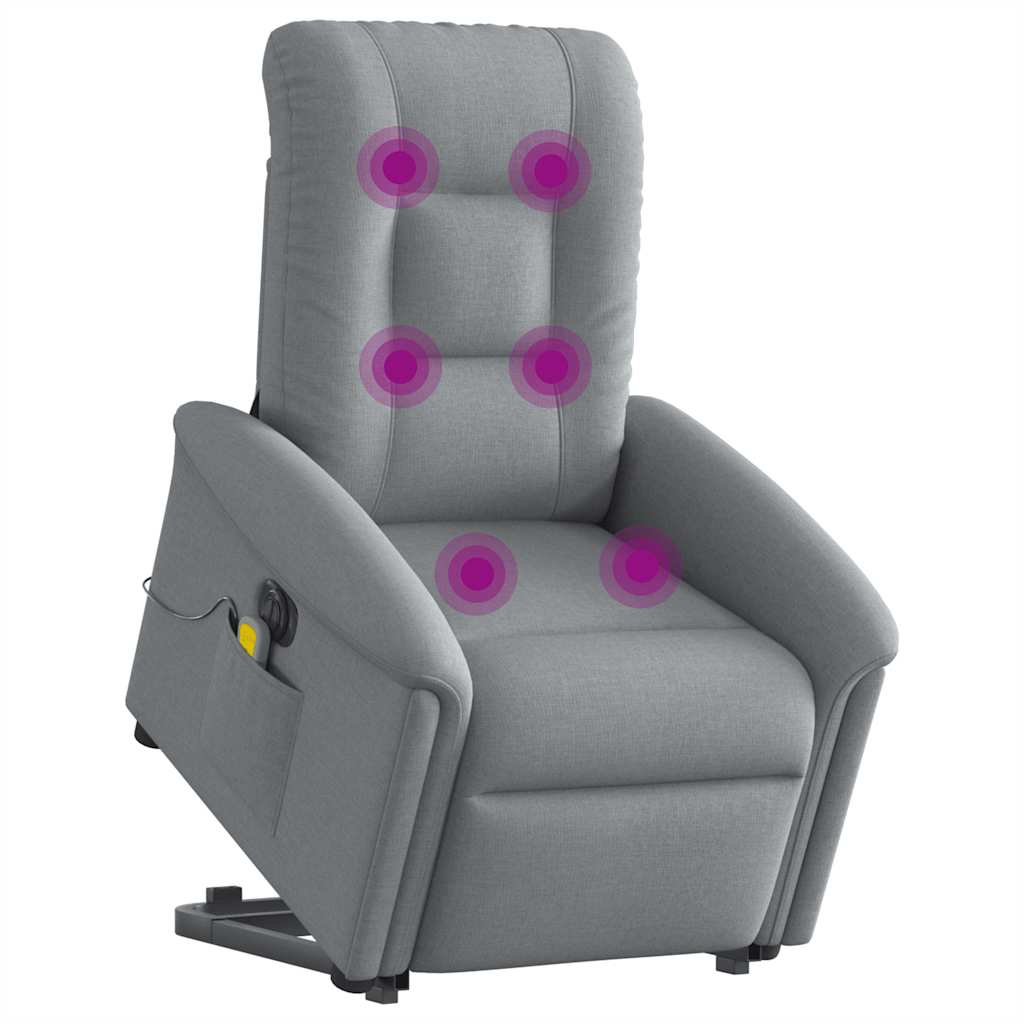 Fauteuil inclinable de massage électrique Gris clair Tissu - XIOS