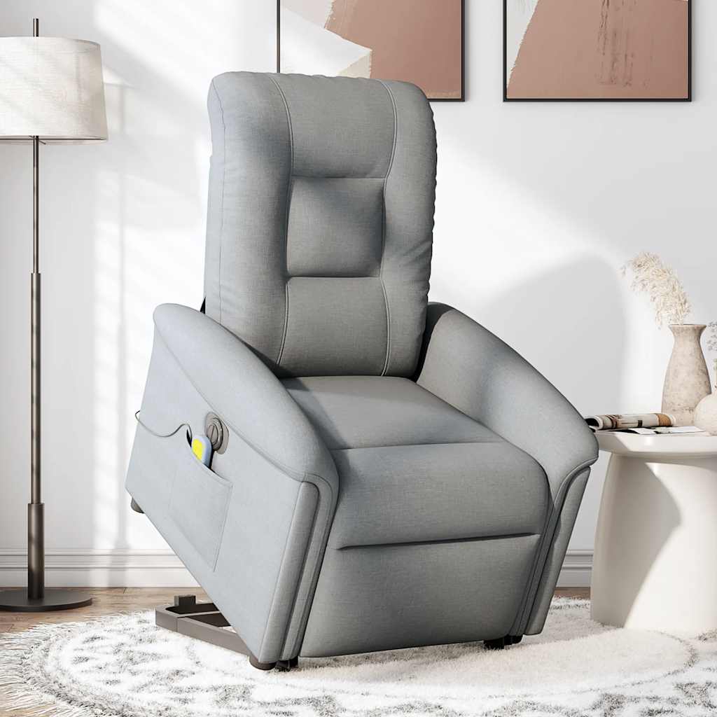 Fauteuil inclinable de massage électrique Gris clair Tissu - XIOS
