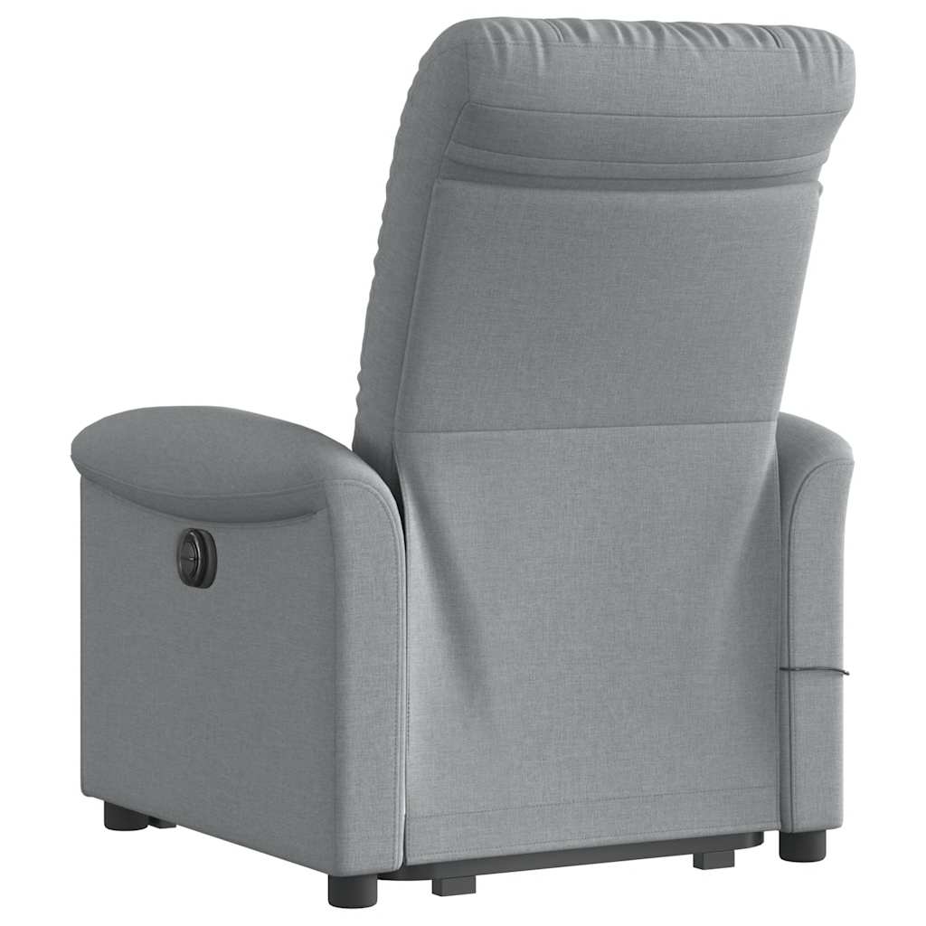 Fauteuil inclinable de massage électrique Gris clair Tissu