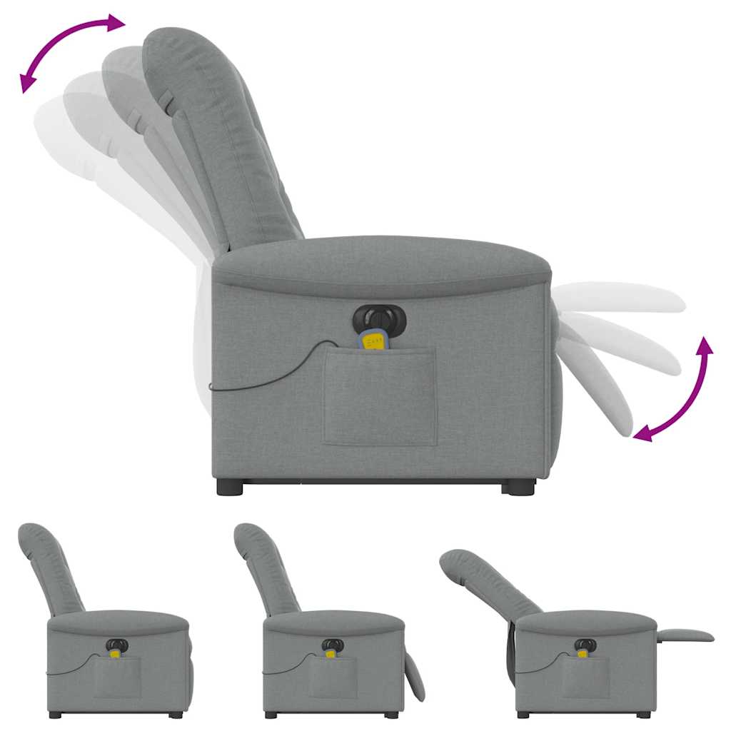 Fauteuil inclinable de massage électrique Gris clair Tissu - XIOS