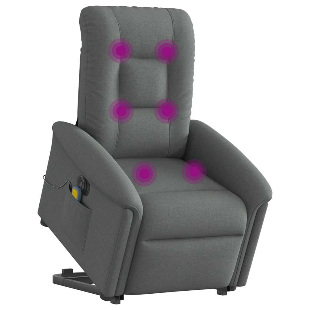 Fauteuil inclinable de massage électrique Gris foncé Tissu - XIOS