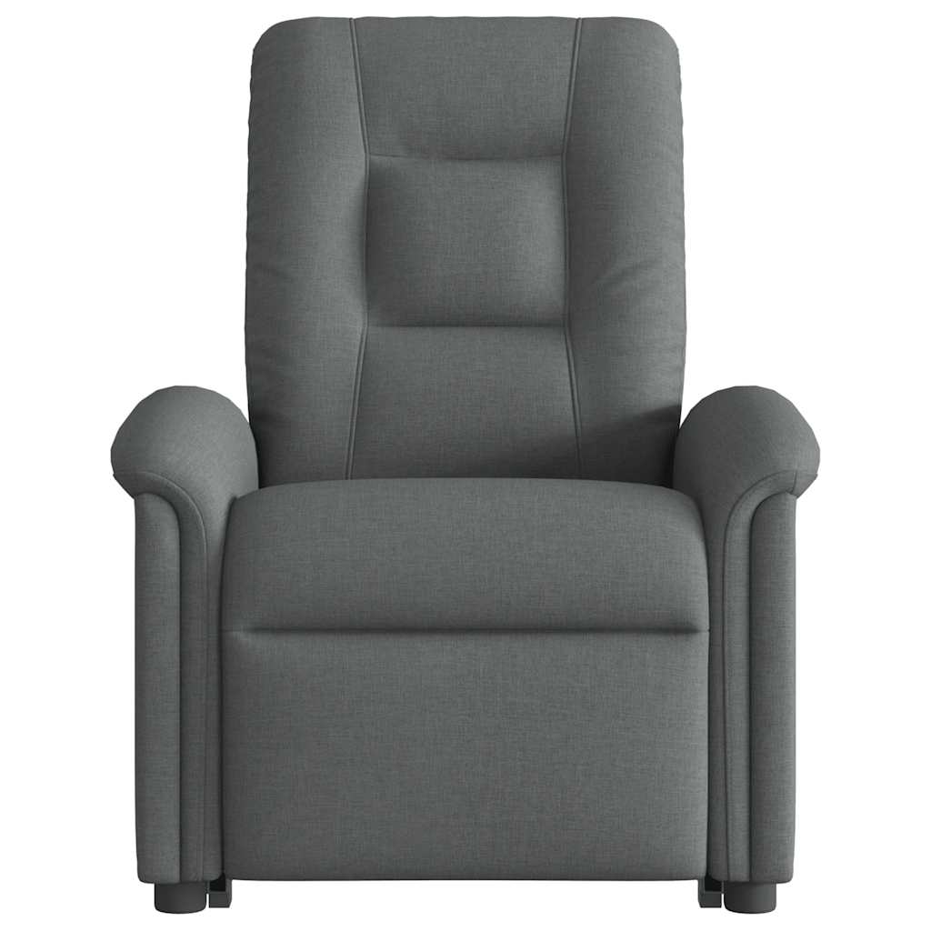 Fauteuil inclinable de massage électrique Gris foncé Tissu