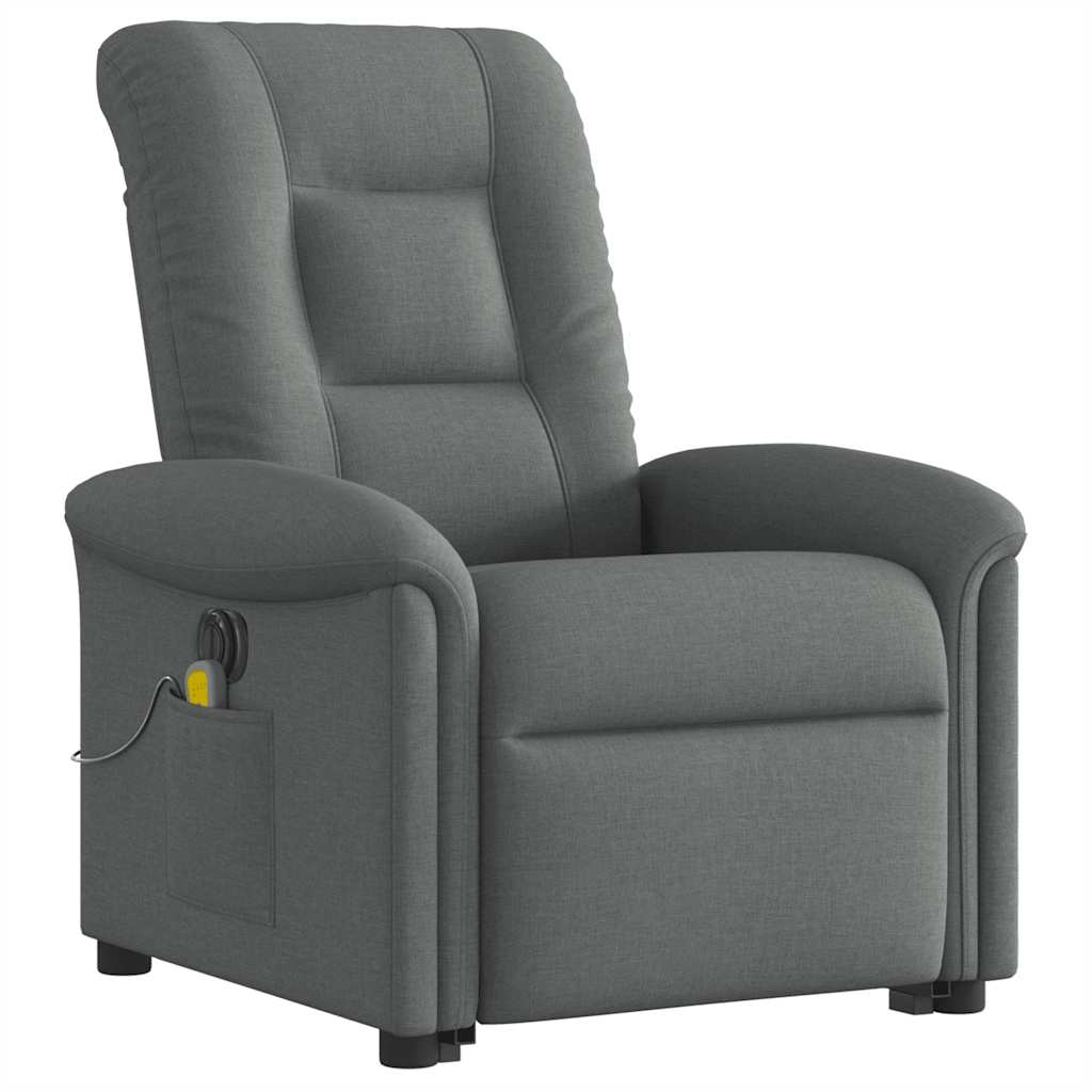 Fauteuil inclinable de massage électrique Gris foncé Tissu - XIOS