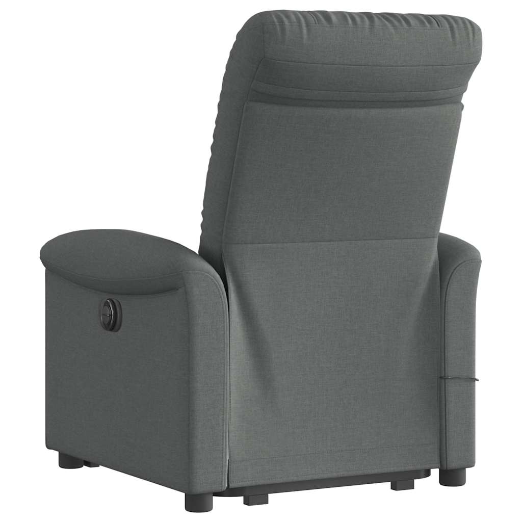 Fauteuil inclinable de massage électrique Gris foncé Tissu