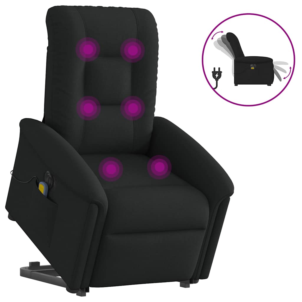 Fauteuil inclinable de massage électrique Noir Tissu - XIOS