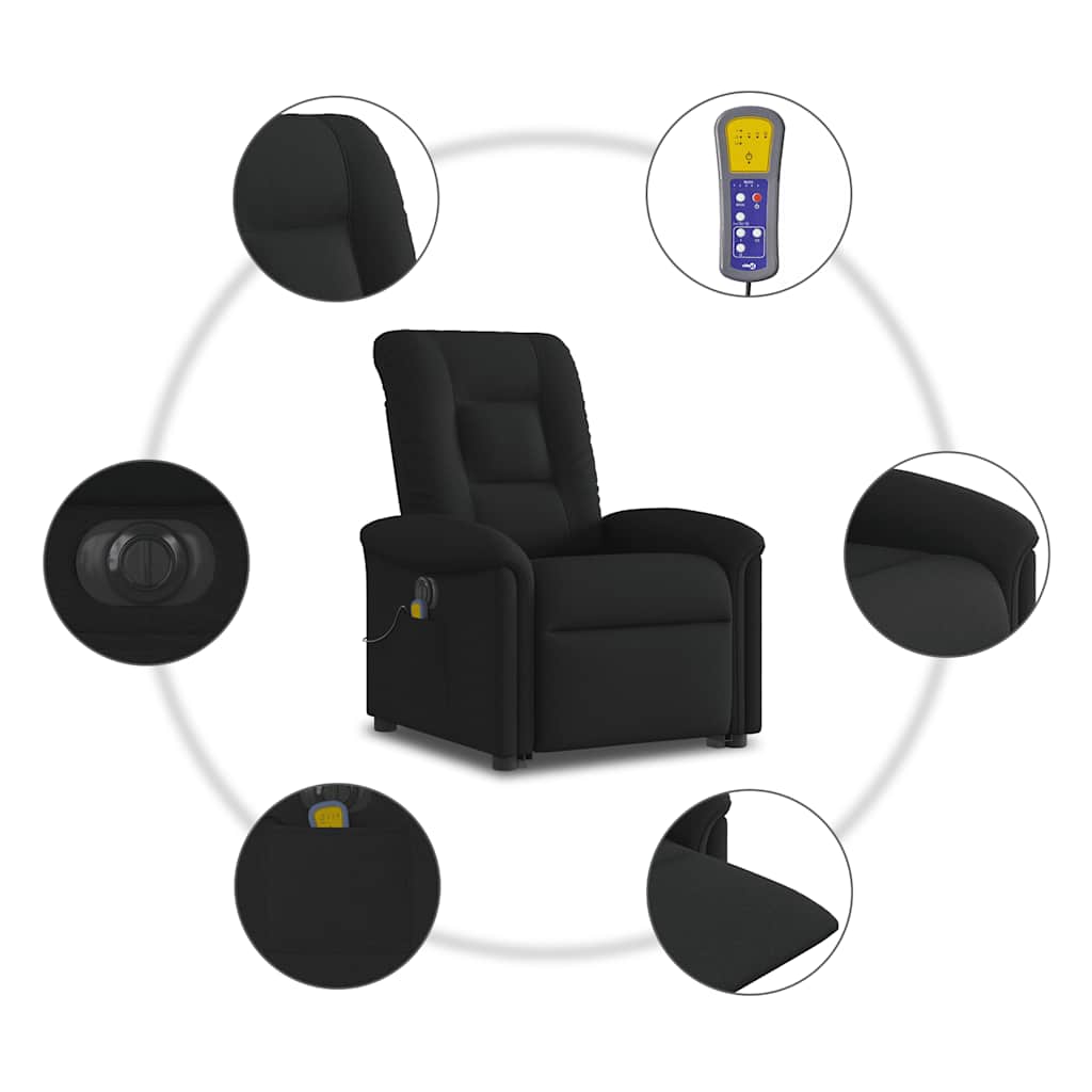 Fauteuil inclinable de massage électrique Noir Tissu - XIOS