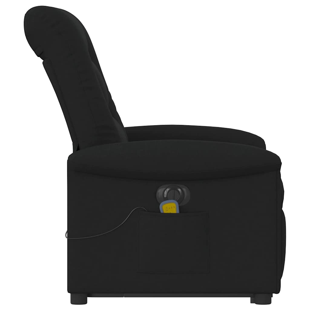 Fauteuil inclinable de massage électrique Noir Tissu