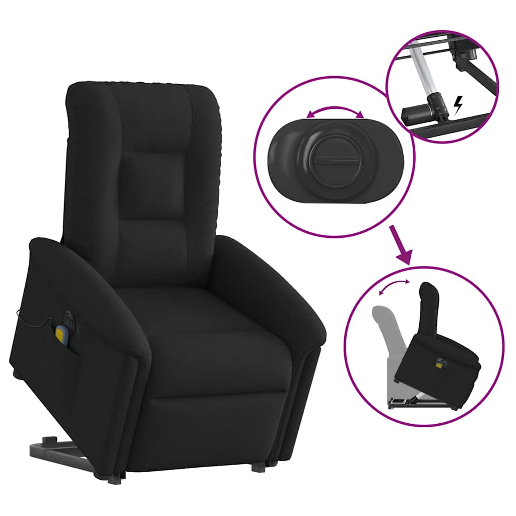 Fauteuil inclinable de massage électrique Noir Tissu - XIOS