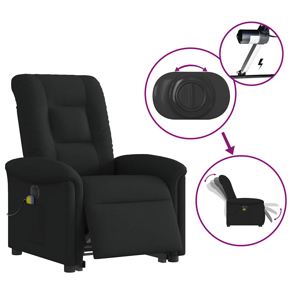 Fauteuil inclinable de massage électrique Noir Tissu - XIOS