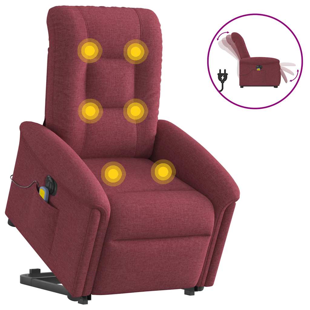 Fauteuil inclinable de massage électrique Rouge bordeaux Tissu - XIOS