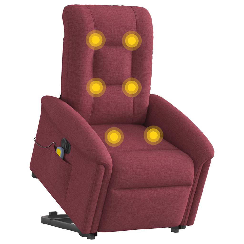 Fauteuil inclinable de massage électrique Rouge bordeaux Tissu - XIOS