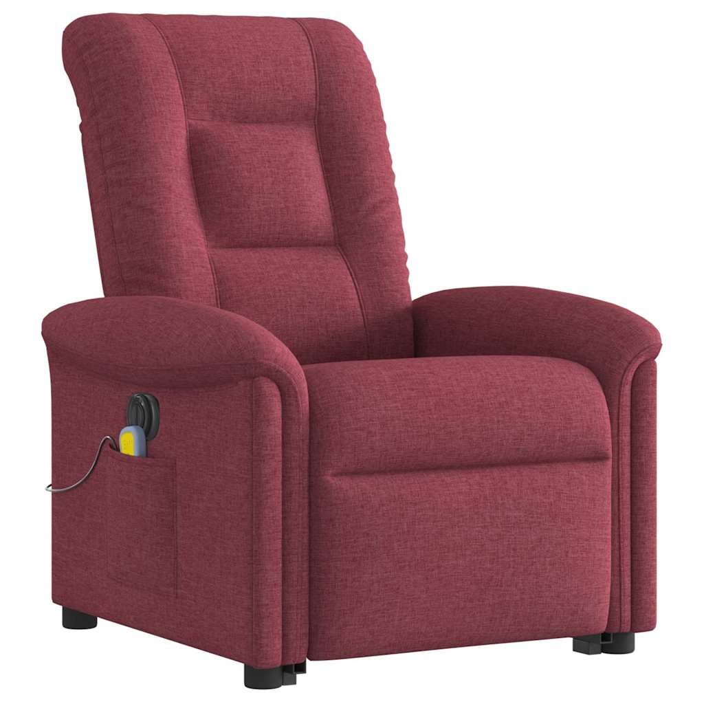 Fauteuil inclinable de massage électrique Rouge bordeaux Tissu - XIOS