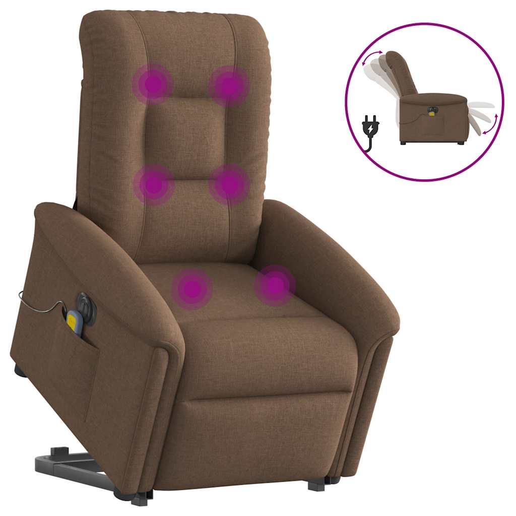 Fauteuil inclinable de massage électrique Marron Tissu - XIOS