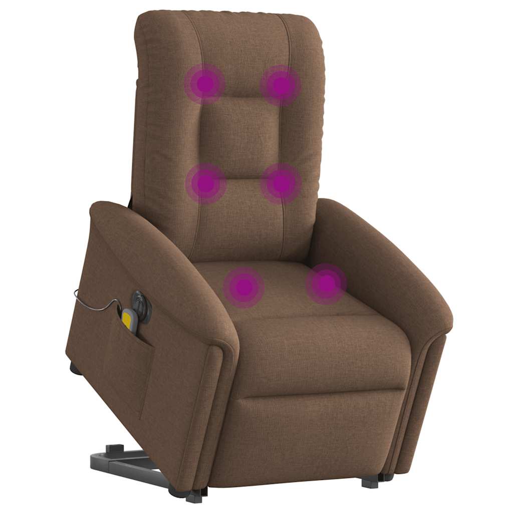 Fauteuil inclinable de massage électrique Marron Tissu - XIOS