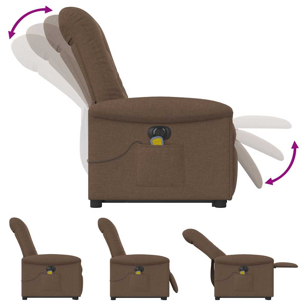 Fauteuil inclinable de massage électrique Marron Tissu - XIOS