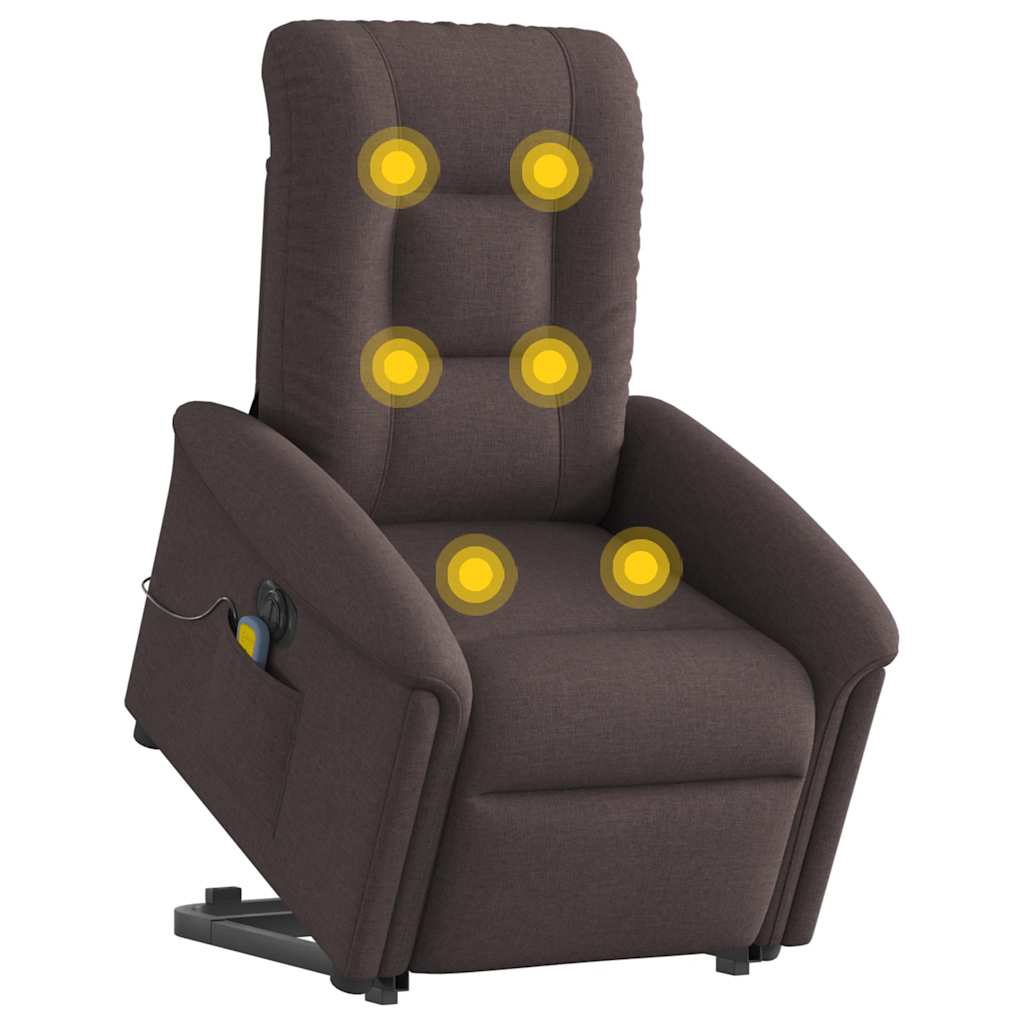 Fauteuil inclinable de massage électrique Marron foncé Tissu - XIOS