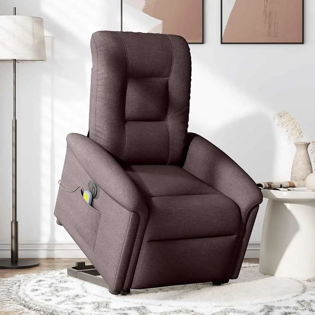 Fauteuil inclinable de massage électrique Marron foncé Tissu - XIOS