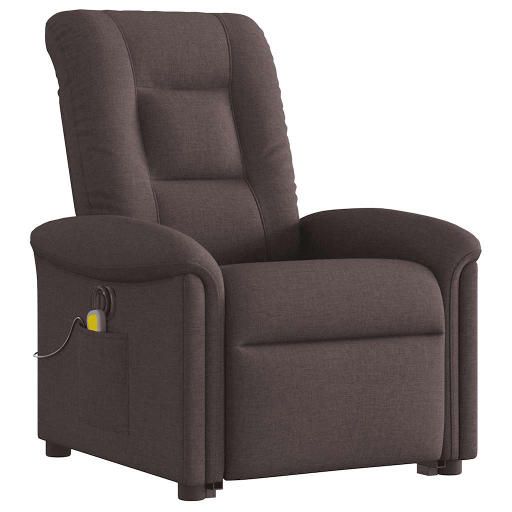 Fauteuil inclinable de massage électrique Marron foncé Tissu - XIOS