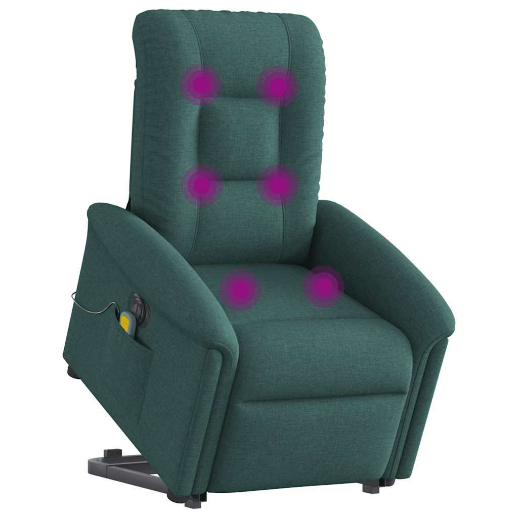 Fauteuil inclinable de massage électrique Vert foncé Tissu - XIOS
