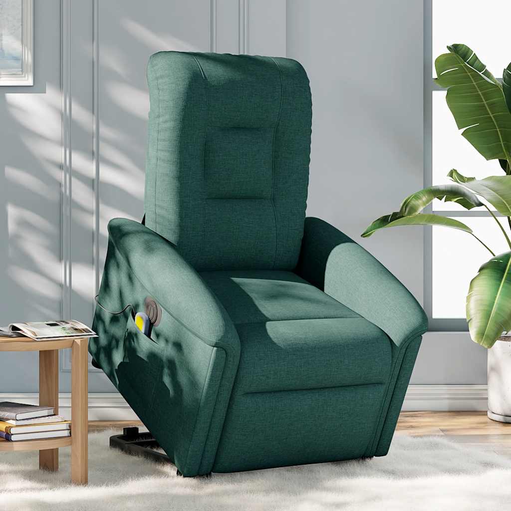 Fauteuil inclinable de massage électrique Vert foncé Tissu - XIOS