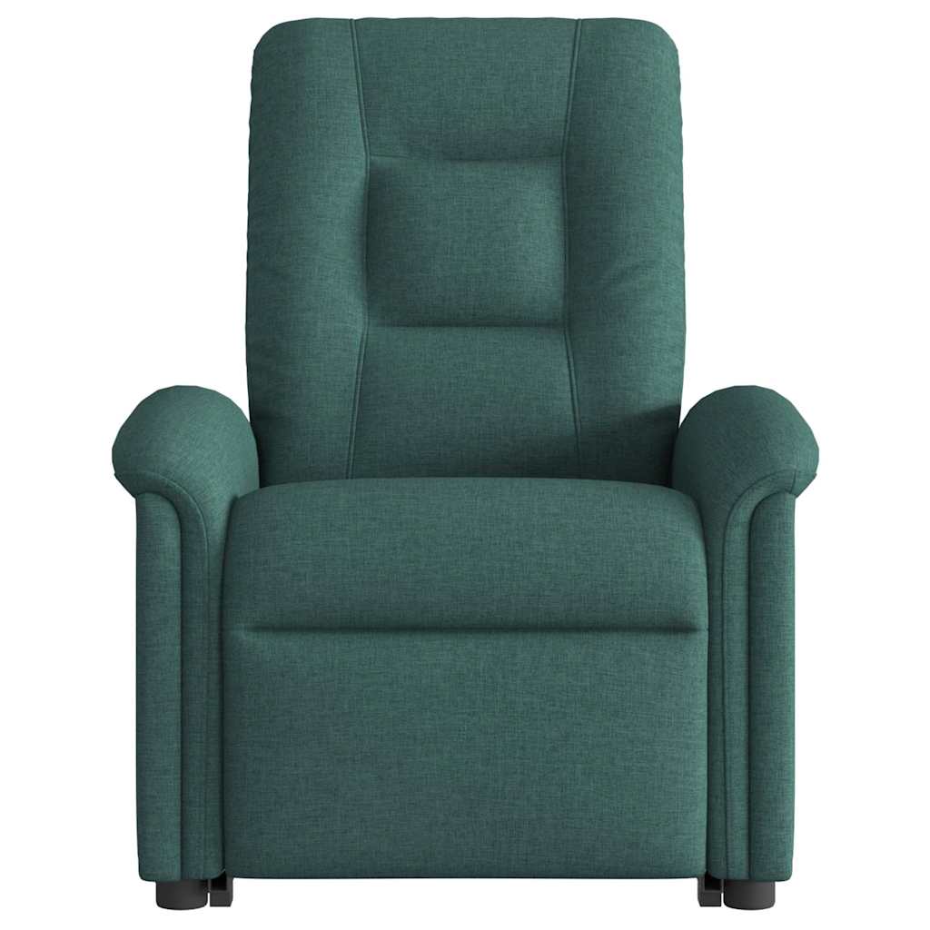 Fauteuil inclinable de massage électrique Vert foncé Tissu