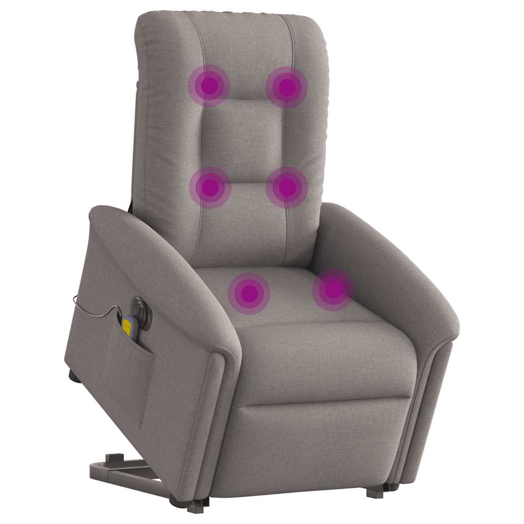 Fauteuil inclinable de massage électrique Taupe Tissu - XIOS