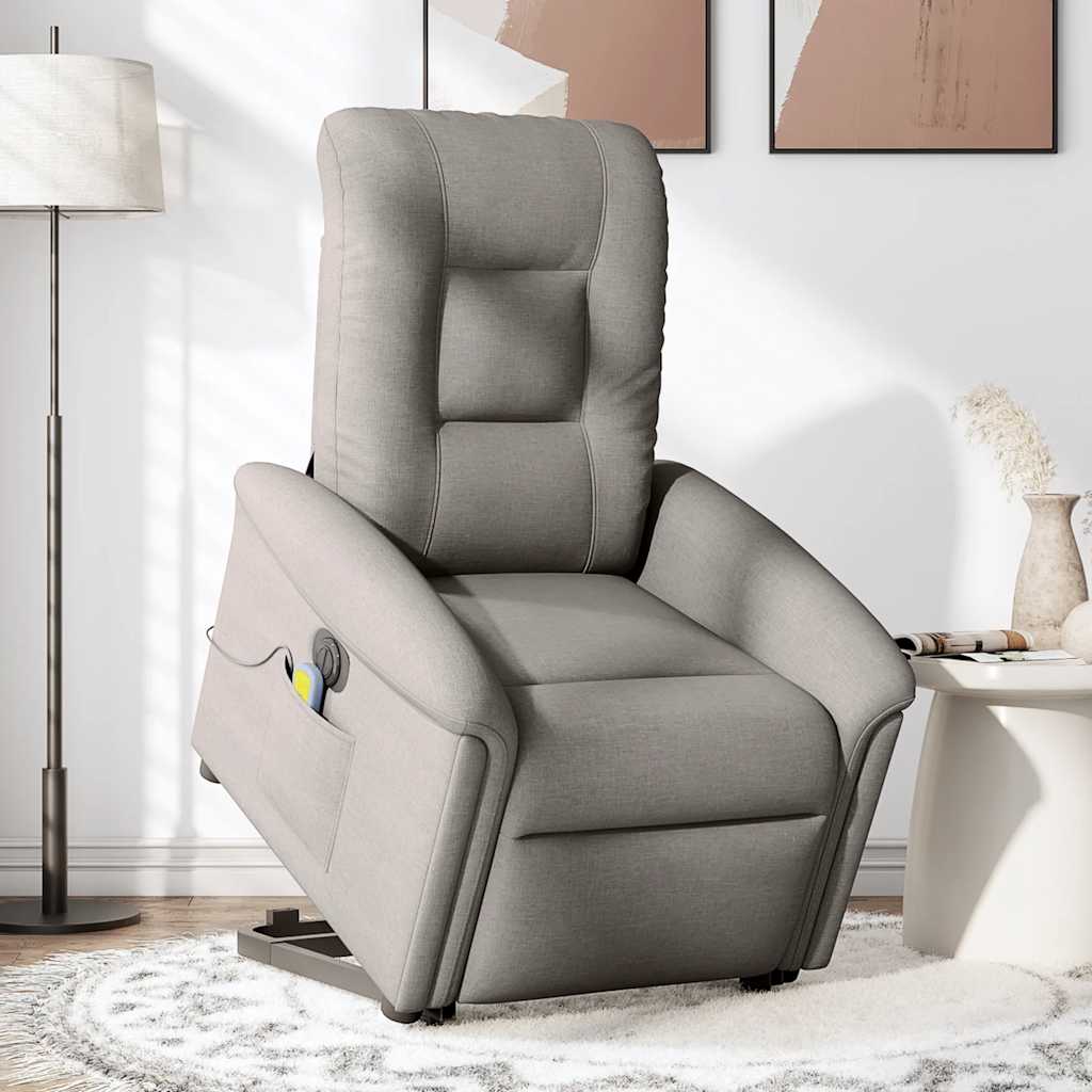 Fauteuil inclinable de massage électrique Taupe Tissu - XIOS