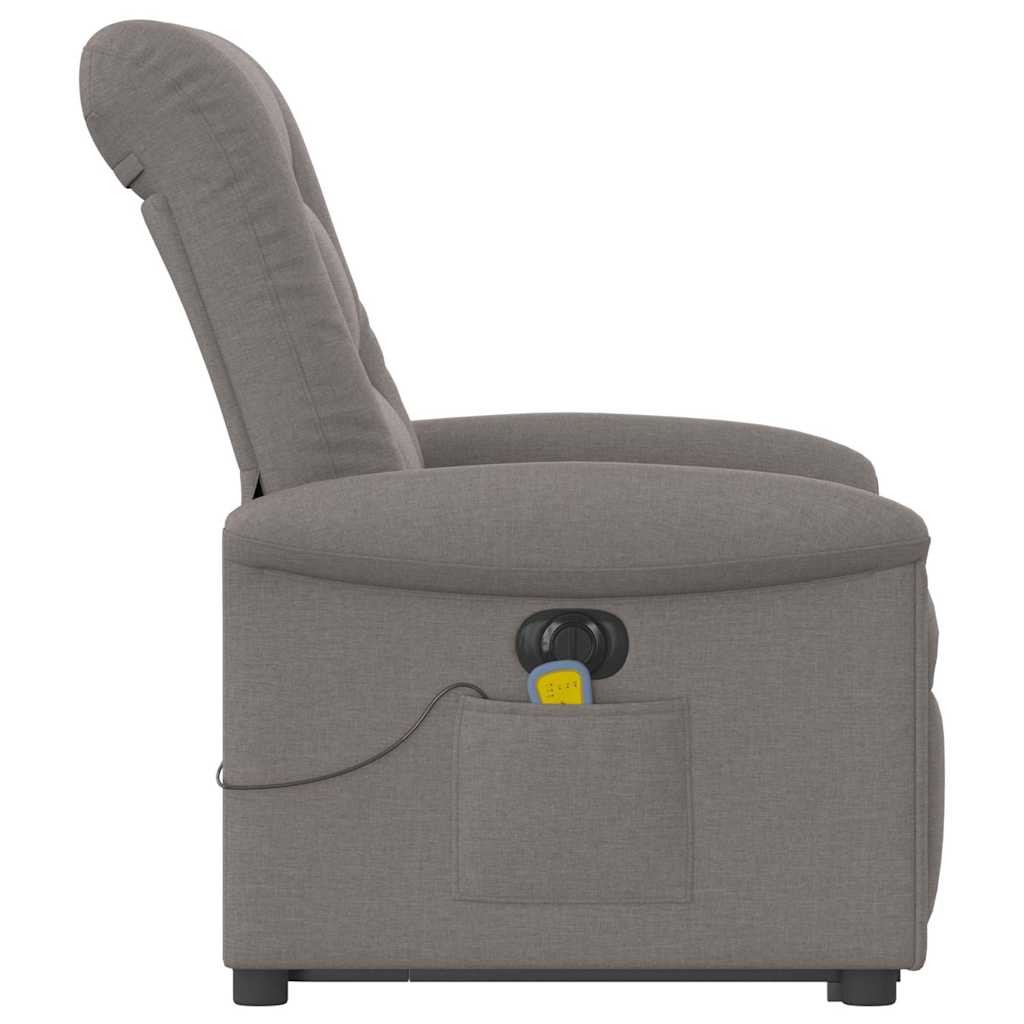 Fauteuil inclinable de massage électrique Taupe Tissu